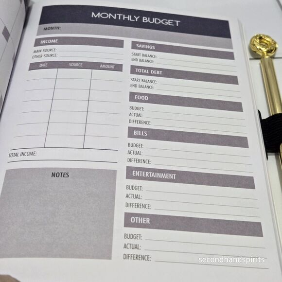 Pen And Gear Budget Planner 12 Months 5.5" x 7.5" Undated W Pen And Holder - Picture 6 of 7